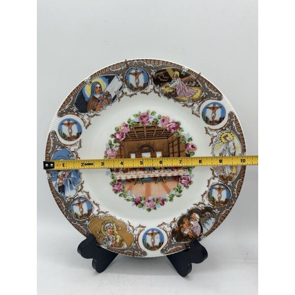 Vintage Last Supper Life of Jesus Wall Plate Porcelain 10 1/4" Religious Decor - Picture 7 of 8
